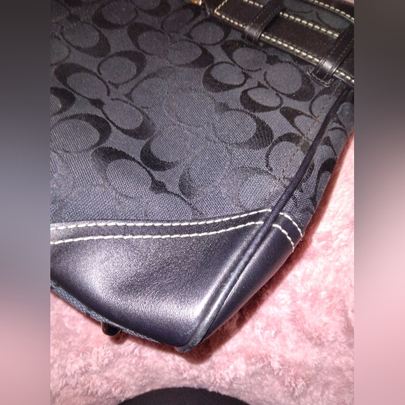 ๐HP๐ EUC Coach Hampton black signature canvas carry-all large satchel vintage - Picture 10 of 12